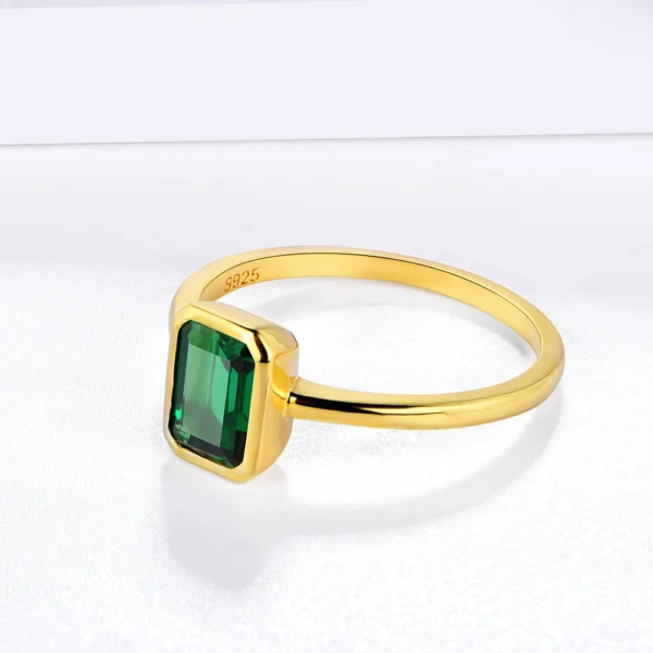 ATTAGEMS 18K Gold Plated Emerald Rings for Women Real Silver 925 Ring Mens Jewelry Brand Anniversary Party Gift Wholesale - Image 4