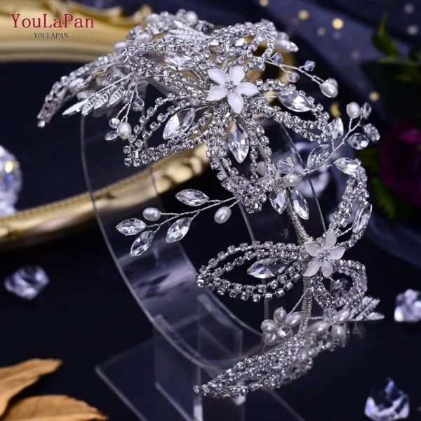 YouLaPan HP254 Wedding Hair Accessories Bridal Delicate Wire Headband Women Headpiece Bridal Handmade Crystal Hair Accessories - Image 11