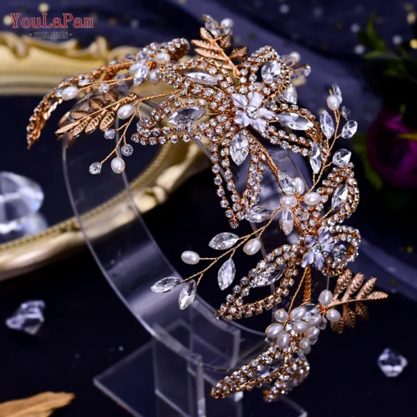 YouLaPan HP254 Wedding Hair Accessories Bridal Delicate Wire Headband Women Headpiece Bridal Handmade Crystal Hair Accessories - Image 14