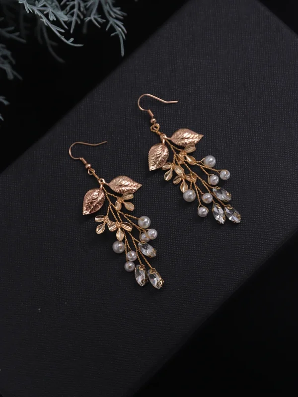 Bridal Earring Handmade Rhinestones Crystal Pearl Accessories Wedding Dangle Earring Bridal Fashion Women Girls drop Jewelry - Image 3