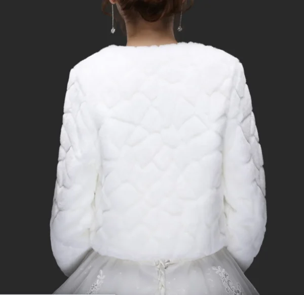 Winter Wedding Bolero Wedding Shawls Bridal Shrug Faux Fur Women Wraps Bridal Jacket Party Coat - Image 3