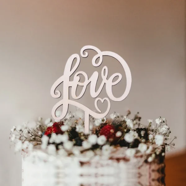 1Pc Hollow Wooden Letter Love Just Married Mr&Mrs Cake Topper Bride and Groom Wedding Cake Topper Engagement Gifts Cake Decor - Image 10