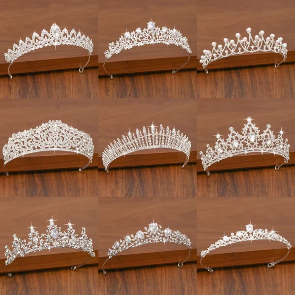 Bridal Tiara Hair Crown Wedding Hair Accessories For Women Silver Color Crown For Bridal Crowns And Tiara Women Accessories Gift - Image 6