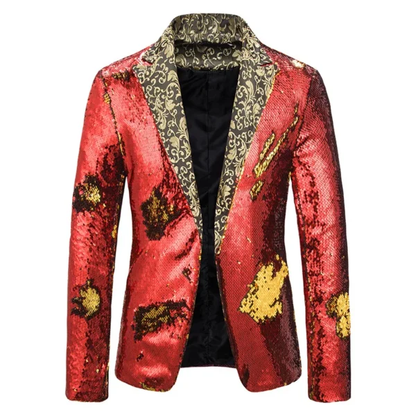 Men Blazer Shiny Sequin Shawl Collar suit Men Wedding Groom Singer Prom Glitter Suit Jacket DJ Club Stage Men suit - Image 11