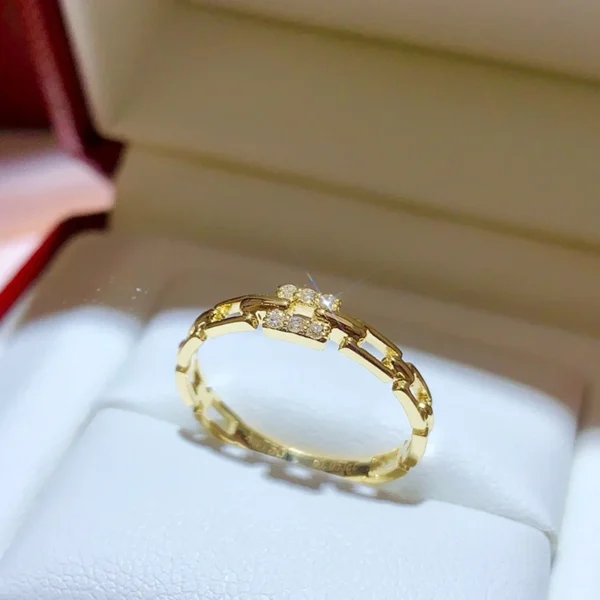 18k gold Real  diamond ring Engagement&Wedding Natural Real Diamond Ring Jewellery - Image 4