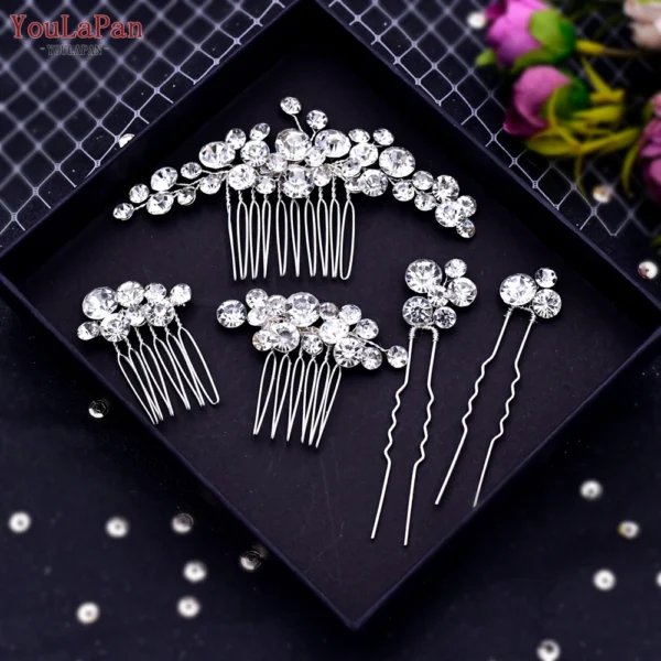 TOPQUEEN Wedding Tiara Bridal Combs Rhinestone Wedding Headwear Wedding Hair Accessories Bridal Headdress Wedding Hair Comb HP77 - Image 14