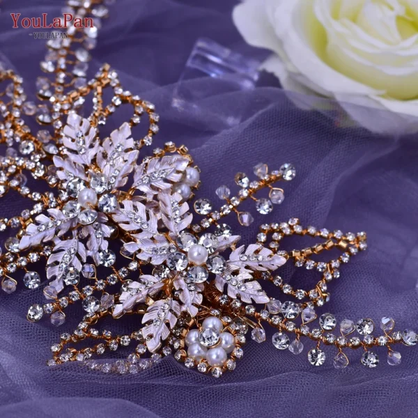 YouLaPan HP254 Wedding Hair Accessories Bridal Delicate Wire Headband Women Headpiece Bridal Handmade Crystal Hair Accessories - Image 6