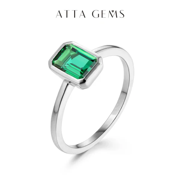 ATTAGEMS 18K Gold Plated Emerald Rings for Women Real Silver 925 Ring Mens Jewelry Brand Anniversary Party Gift Wholesale - Image 3