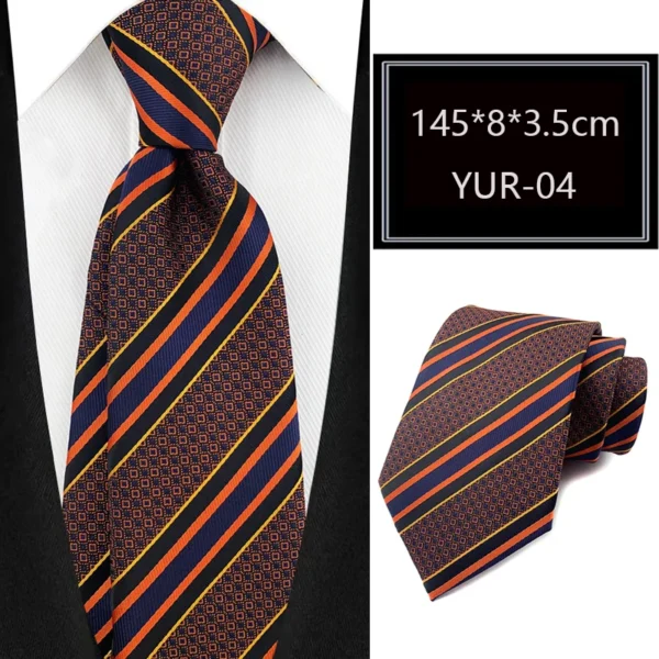 Luxury 8CM Mens Necktie Stripes Striped Tie For Man Groom Jacquard Woven Neck Tie For Business Wedding Party - Image 15