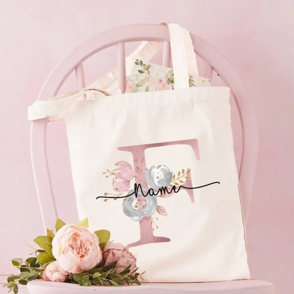 Personalized Bridesmaid Tote Bags Maid of Honor Custom Name  Handbag Bridal Bachelorette Party Gifts Bride Wedding Shoulder Bag - Image 27