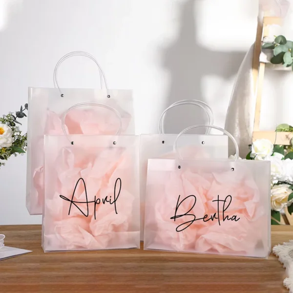 Personalized Bridesmaids Luxury Gifts Bags for Birthday Bachelorette Parties Name Pvc Wedding Favors Bridal Showers Package Bags