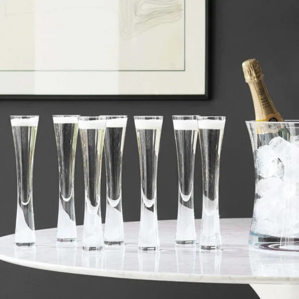 Ereganto Champagne Glasses Glitter Flutes Clear Cups Bubble Wine Tulip Cocktail for Bar Party Gift Wedding bubbly Wine Glasses - Image 6