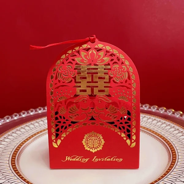 50pcs Big Red Chinese Wedding Candy Box with Tassels Traditional Engagement Decor Gift Box Bride and Groom Wedding Favor Boxes - Image 10