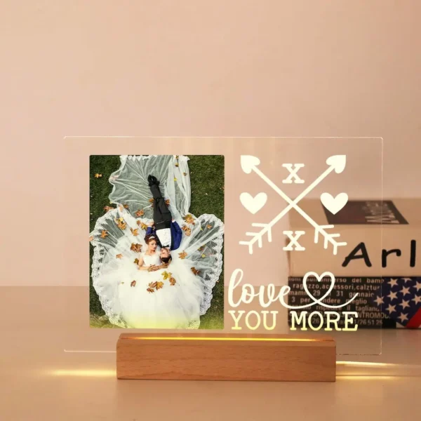 Personalized 3D Night Light Custom Photo And Text Lamp Customized Valentine's Day Wedding Birthday 7 Color 3D Lamp Gifts - Image 8