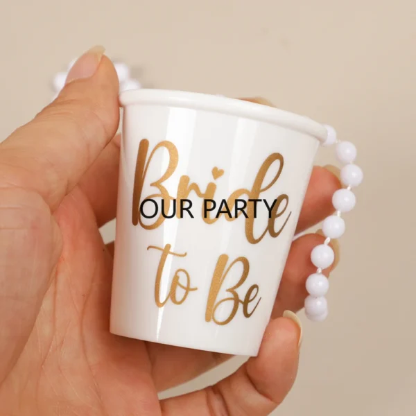 11Pcs Team Bride Drinking Cups Necklace Groom Bride To Be Shot Glasses for Bridal Shower Wedding Bachelorette Party Decoration - Image 6