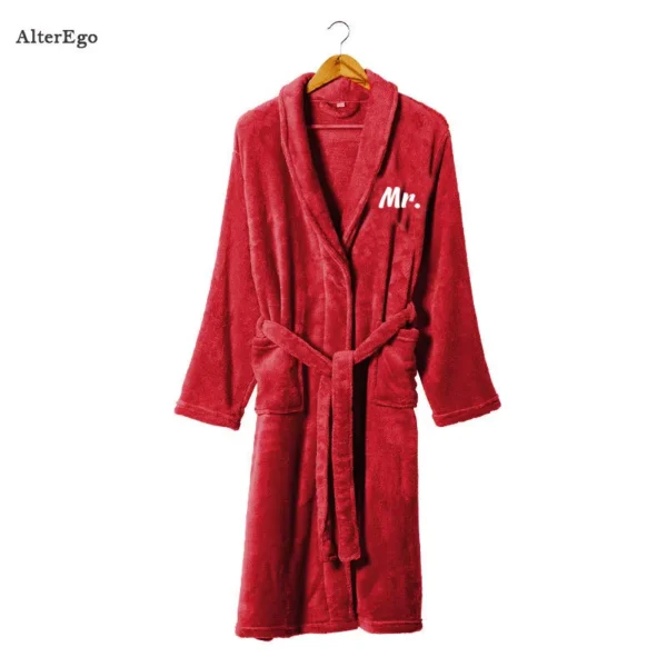 Custom Plush Bathrobe Personalized Terry Robe Bride Groom Customized Mens Bathrobes Valentines Gifts Robes for Couple Bath Robes - Image 11