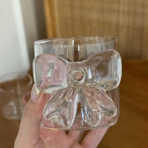 Pink Big Bow Series Glasses Cup  INS  Bow Handle Goblet Glass Cup Romantic Ritual Champagne Wine Glass Korean Style - Image 13