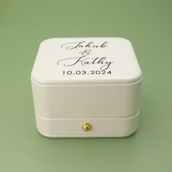 Personalized Wedding Ring Bearer Box Wedding Ring Box Ring Holder Custom Names & Date Proposal Box Engagement Box