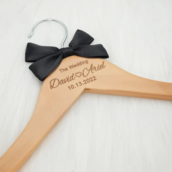 Custom Wedding Dress Hanger Personalized Wedding Hanger Personalised Bridal Hanger Engraved Names and Date Bridal Shower Gifts - Image 3