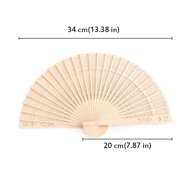 20/60 Pcs of Personalized Carved Wood Wedding Fans, Wedding Gifts For Guests,  With organza bag, mariage abanicos para boda - Image 5