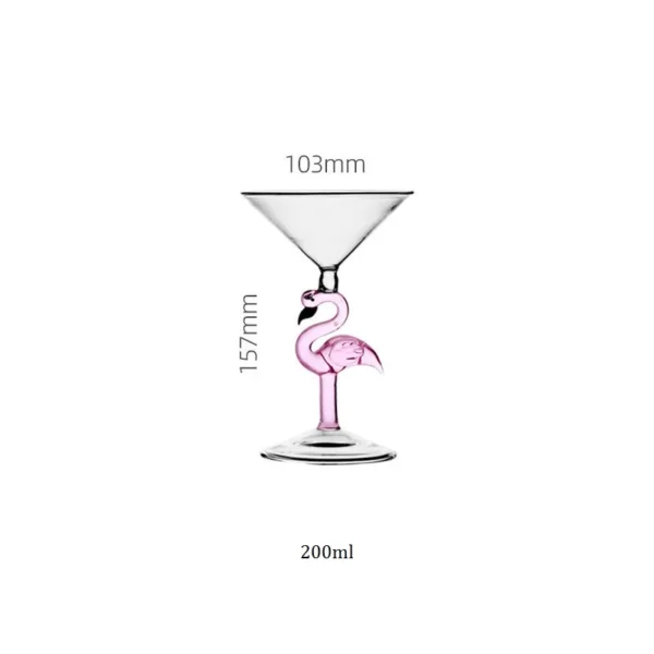 1 Piece Elegant Pink Flamingo Stem Goblet Glass Champagne Flute Martini Cocktail Burgundy Glasses Cup for Bar Party Events - Image 9