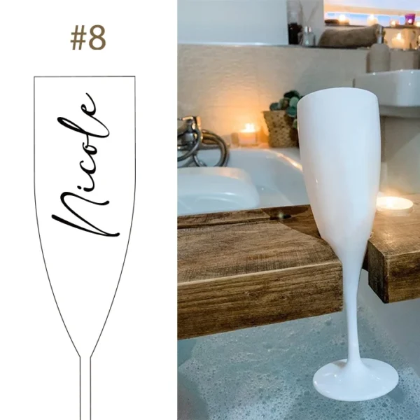 Personalised White Plastic Champagne Flute Wedding Proposal Reception Flutes Bachelorette Party Bride Tribe Gift - Image 7