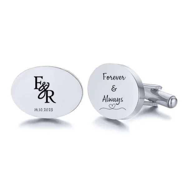 Personalized Man Cufflinks Stainless Steel Shirt Cuff Button Custom Wedding Gifts Mens Cufflinks - Image 3