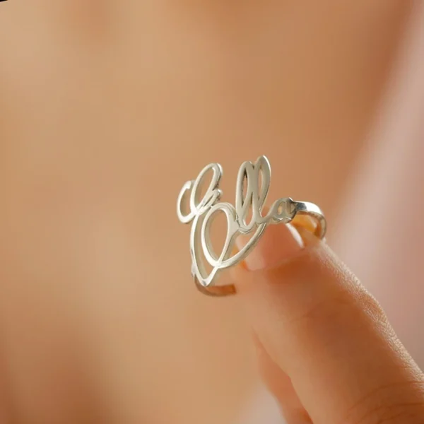 Dainty Personalized Name Rings Engagement Jewelry Stainless Steel Custom Nameplate Finger Rings Wedding Gifts - Image 5