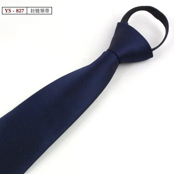 Formal 8CM Korean Zipper Tie for Men's Business Stripe Professional Dress Groom Wedding Tie - Image 8