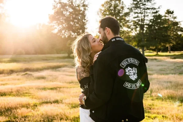 Bride and Groom Matching Wedding Jackets | Till Death Do Us Part | Groom Jacket | Bride Jacket | Wedding Day Matching Jacket - Image 3