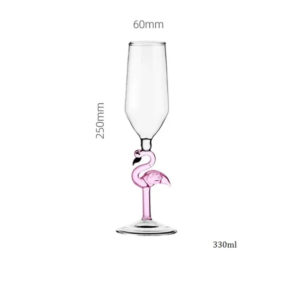 1 Piece Elegant Pink Flamingo Stem Goblet Glass Champagne Flute Martini Cocktail Burgundy Glasses Cup for Bar Party Events - Image 8