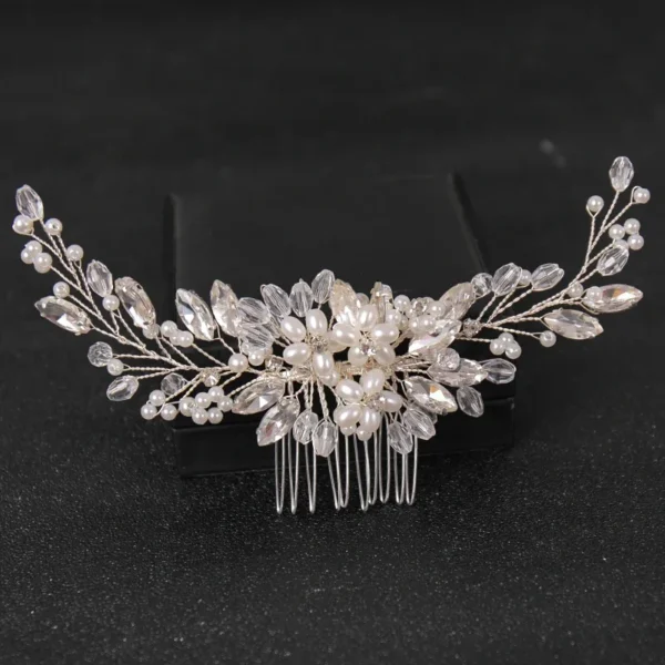 Crystal Rhinestone Flower Pearl Hair Comb Bridal Headband Tiara Hairpin Party Wedding Bridal Hair Accessories Jewelry - Image 7