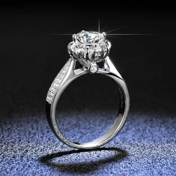 Women's Luxury 18K White Gold Eternal Ring Real GRA VVS 1 Carat Moissanite Diamond Wedding Ring Fine Jewelry Bride Accessories - Image 3