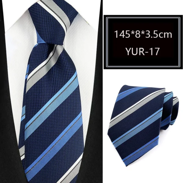 Luxury 8CM Mens Necktie Stripes Striped Tie For Man Groom Jacquard Woven Neck Tie For Business Wedding Party - Image 8