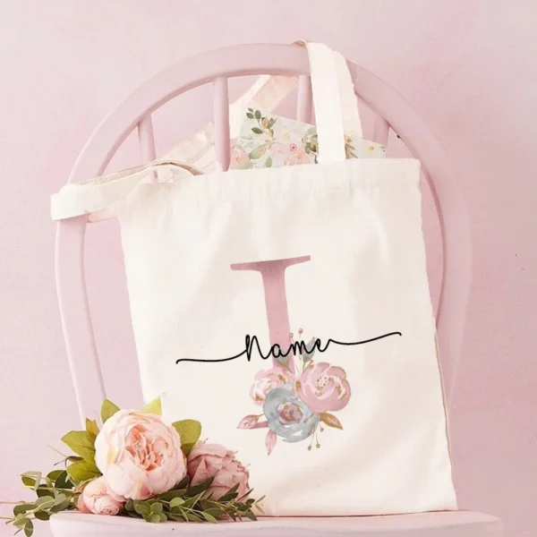 Personalized Bridesmaid Tote Bags Maid of Honor Custom Name  Handbag Bridal Bachelorette Party Gifts Bride Wedding Shoulder Bag - Image 24