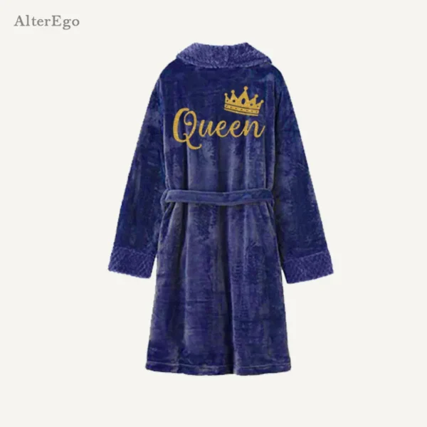 Custom Couple Bathrobe Personalized Wedding Bathrobe Flannel Anniversary King Queen Robes Honeymoon Mr Gift Bride And Groom Gift - Image 14