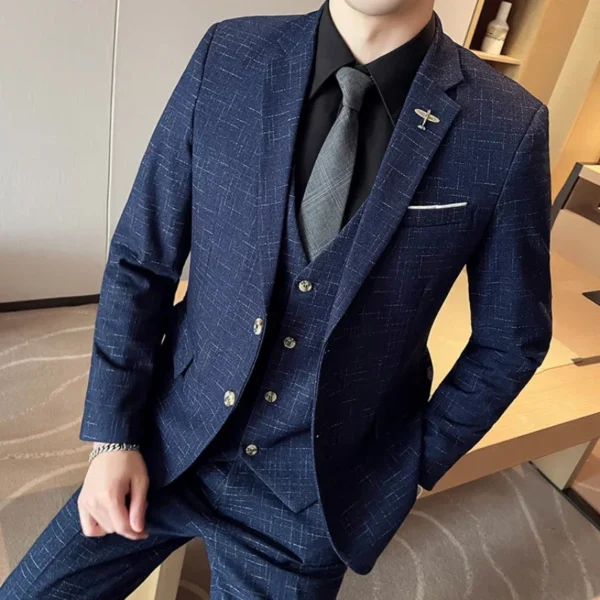 High Quality Men's Wedding Suit (suit + Vest + Trousers) Fashion Business Professional Suit Best Man Groom Wedding 3/2 Piece Set