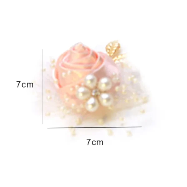 Bridesmaid Faux Rose Bracelet Wedding Wrist Corsage Polyester Ribbon Pearl Bow Bridal Gifts Hand Flowers Party Prom Accessories - Image 6