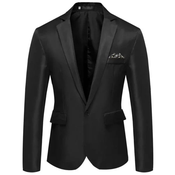 Handsome Men Suit Jacket Slim Fit Casual Business Wedding Suit Jacket One Button Lapel Men Blazer Groom Commuting Suit Jakcet - Image 2