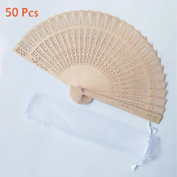 20/60 Pcs of Personalized Carved Wood Wedding Fans, Wedding Gifts For Guests,  With organza bag, mariage abanicos para boda - Image 8