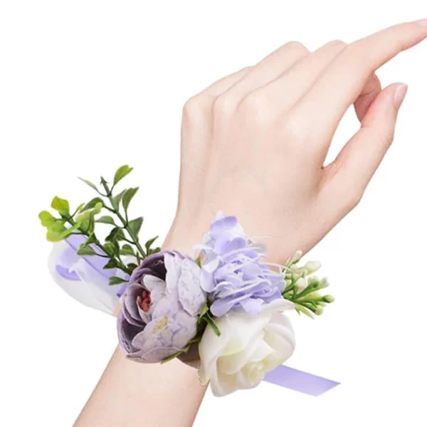 Purple Wedding Wrist Corsage Brooch Boutonniere Set Groom Groomsmen Bride Bridesmaids Wedding Flowers Accessories for Wedding,Pr - Image 8