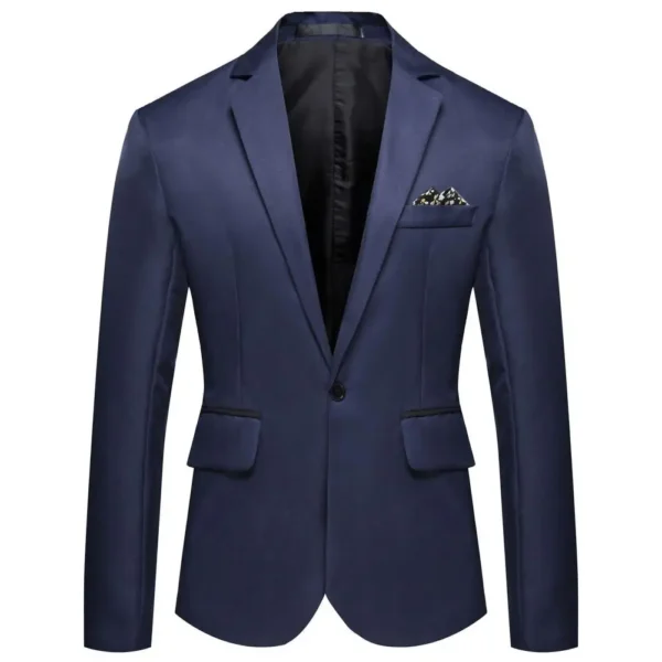 Handsome Men Suit Jacket Slim Fit Casual Business Wedding Suit Jacket One Button Lapel Men Blazer Groom Commuting Suit Jakcet