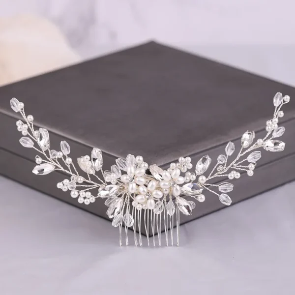 Crystal Rhinestone Flower Pearl Hair Comb Bridal Headband Tiara Hairpin Party Wedding Bridal Hair Accessories Jewelry - Image 5