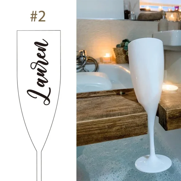 Personalised White Plastic Champagne Flute Wedding Proposal Reception Flutes Bachelorette Party Bride Tribe Gift - Image 13