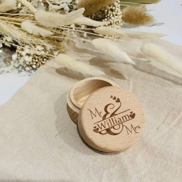 Engagement Ring Box Personalized Wooden Ring Box for Wedding Custom Proposal Engraved Ring Bearer Anniversary Gifts for Her - Image 5