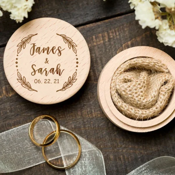 Engagement Ring Box Personalized Wooden Ring Box for Wedding Custom Proposal Engraved Ring Bearer Anniversary Gifts for Her - Image 6