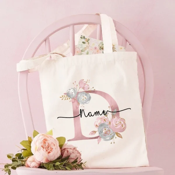 Personalized Bridesmaid Tote Bags Maid of Honor Custom Name  Handbag Bridal Bachelorette Party Gifts Bride Wedding Shoulder Bag - Image 29