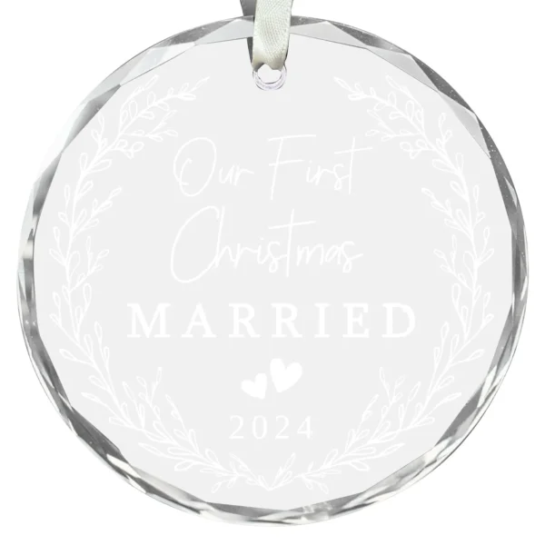 Wedding Gifts 2024 Couple Wedding Gifts Married Couple Gifts Newlyweds Wedding Glass First Christmas Wedding Decorations - Image 3