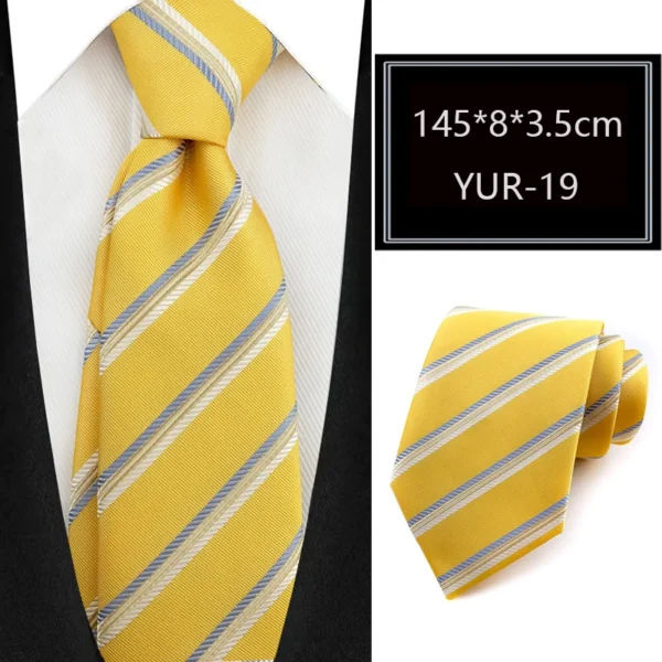 Luxury 8CM Mens Necktie Stripes Striped Tie For Man Groom Jacquard Woven Neck Tie For Business Wedding Party - Image 10