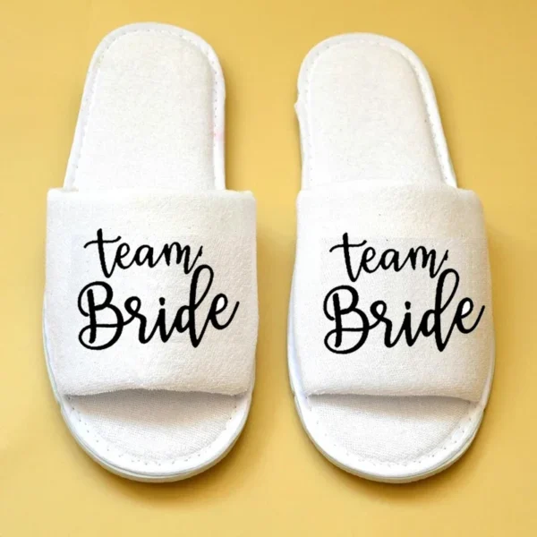 Groom Bride to be Slippers Bridesmaid gift Wedding engagement bachelorette hen party bridal shower Honeymoon travel decoration - Image 4